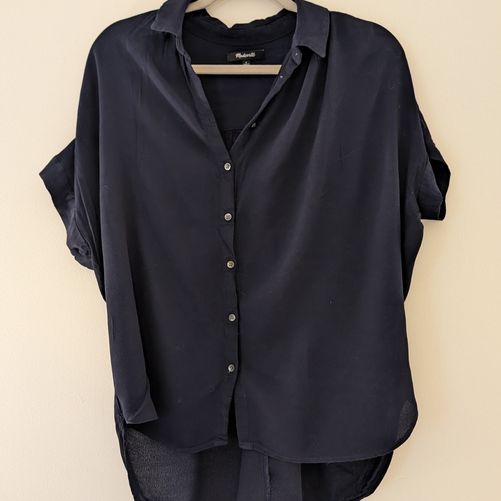 Madewell Navy Button Down Women's Shirt
